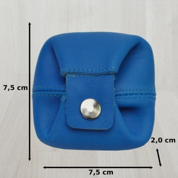 Praktische handliche kleine Mini VOLL LEDER Münzbörse Schüttelbörse Portemonnaie für Kleingeld/Kinder Geldbeutel (Königsblau)